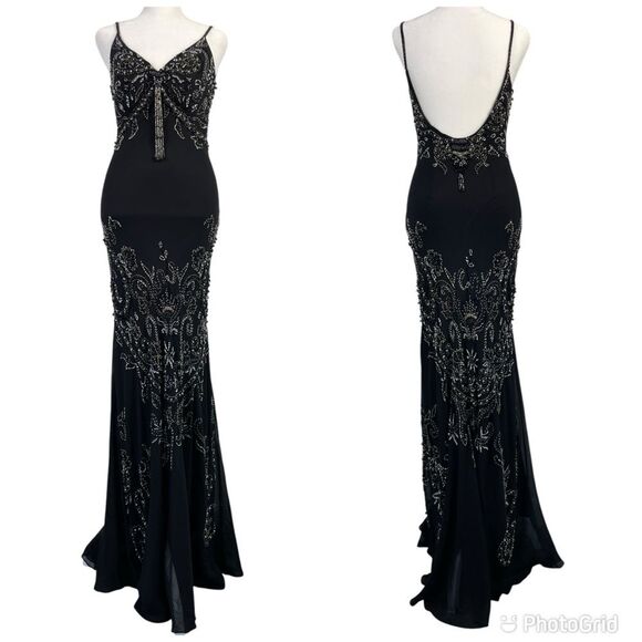 Vintage Sue Wong Nocturne Size 2 Silk Black Beaded Formal Gown Whimsigoth Prom - Picture 1 of 14